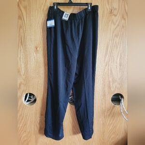 Anne Klein Wide Leg Black Trousers Dressy Business Casual Polyester Pants XL NWT